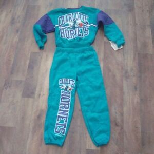 CHARLOTTE HORNETS SWEATSUIT PAJAMMAS PAJAMAS SWEATSHIRT BOYS 4/5 VINTAGE Y2K G9